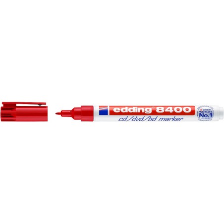 ▷ ROTULADOR PERMANENTE EDDING 8400 ROJO CD'S 0,5-1 MM | Taine - Imagen 1