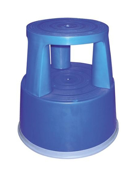 ▷ TABURETE Q-CONNECT RUEDAS RETRACTILES TRES RUEDAS -DOS NIVELES AZUL | Taine - Imagen 1