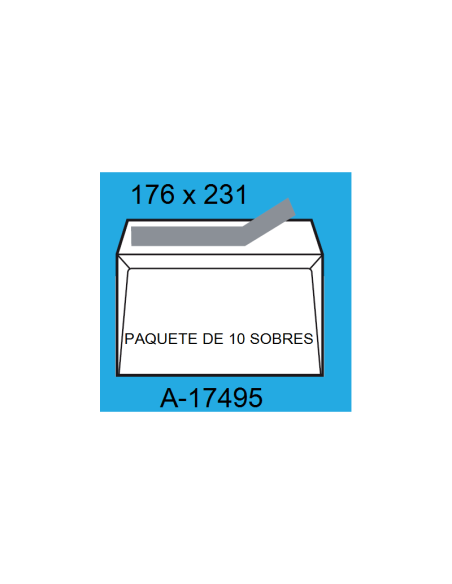 ▷ SOBRES PQ.10UDS. 176x231 OFFSET BLANCO 90G TIRA SILCONA | Taine - Imagen 1