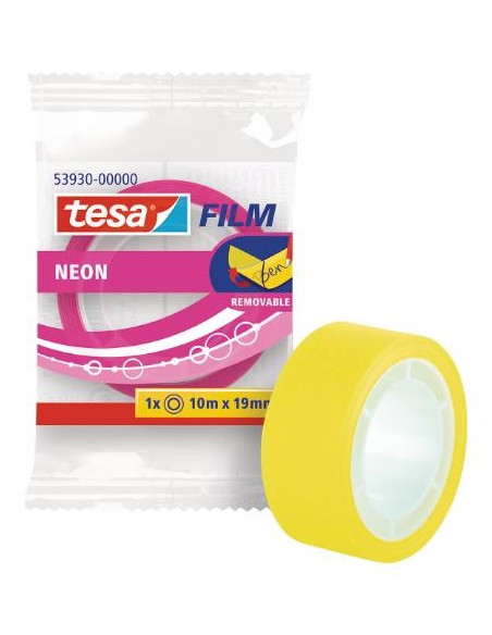 ▷ CINTA ADEHSIVA TESAFILM® NEON 10M x 19MM AMARILLO/ROSA TESA | Taine - Imagen 1