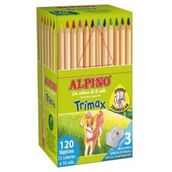 ▷ LAPICEROS COLOR GRUESOS ECONOMY PACK 120 UDS. TRIMAX MINA 5,4MM ALPINO | Taine - Imagen 1