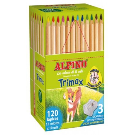▷ LAPICEROS COLOR GRUESOS ECONOMY PACK 120 UDS. TRIMAX MINA 5,4MM ALPINO | Taine - Imagen 1