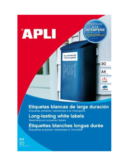 ▷ ETIQUETAS APLI POLIÉSTER PARA EXTERIORES | Taine - Imagen 1