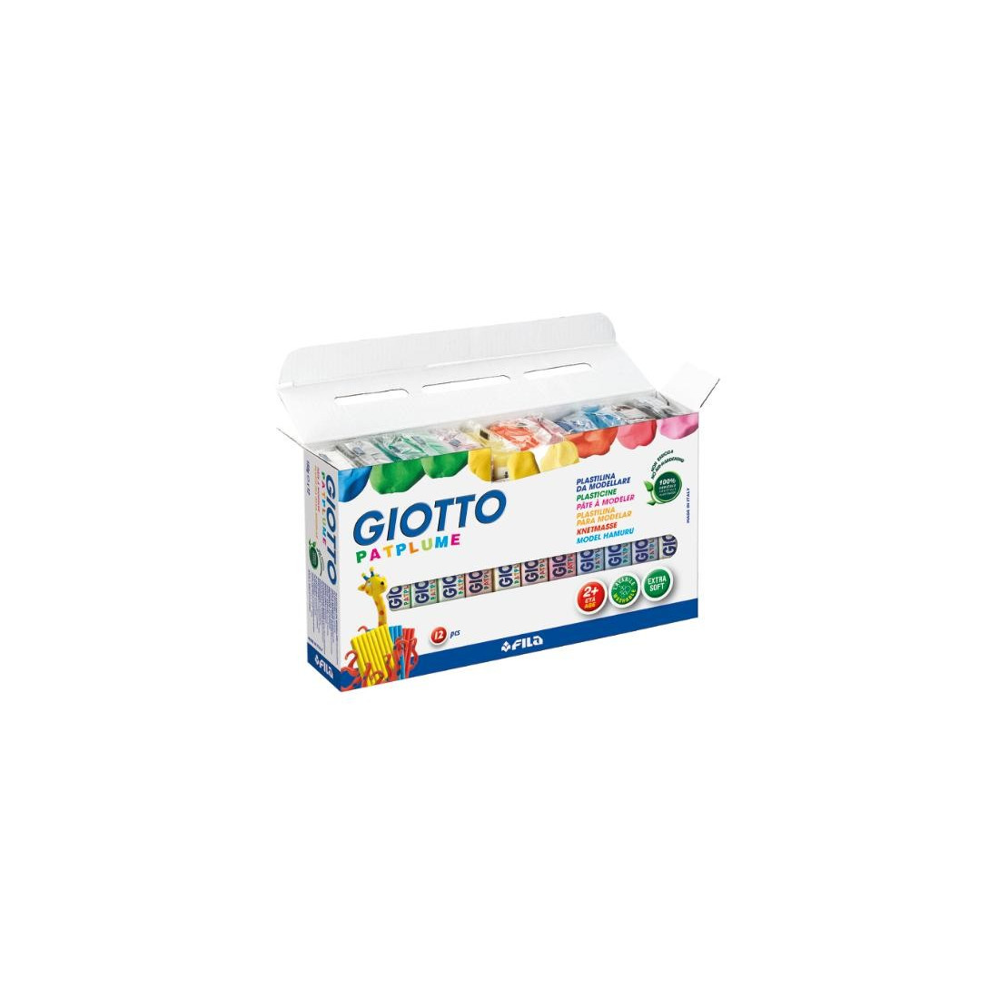 Giotto Patplume Plastilina Vegetale Arancione 350g - Confezione Da 12 - Pasta Modellare Atossica