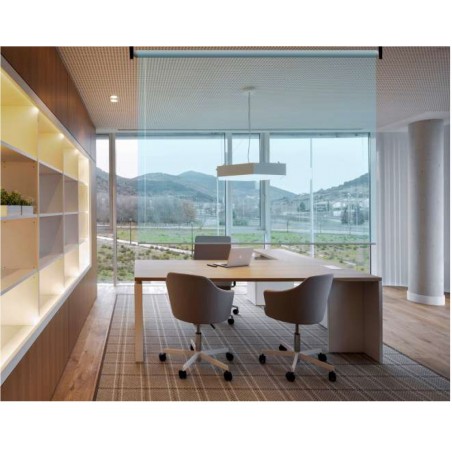 ▷ MAMPARA ELÉCTRICA ENROLLABLE SUSPENDIDA | Taine - Imagen 1