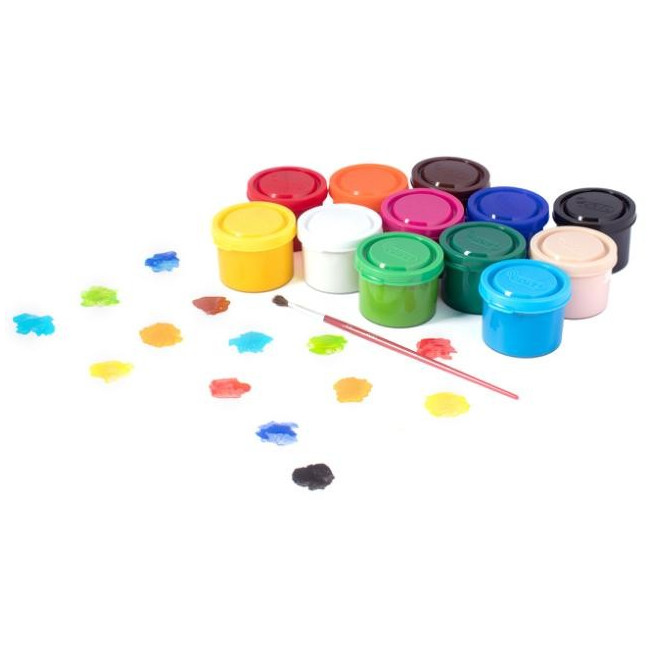 ▷ TEMPERA GOUACHE ESTUCHE 12 BOTES 35 ML COLORES SURTIDOS + PINCEL JOVI | Taine - Imagen 2