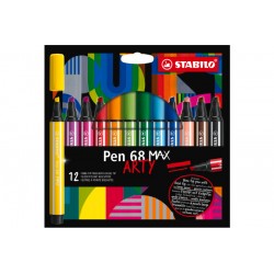 ▷ ESTUCHE 12 ROTULADORES POINT 68 MAX ARTY STABILO ACUARELABLES | Taine - Imagen 1