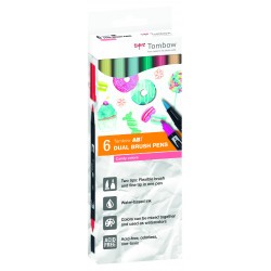 ▷ ROTULADORES TOMBOW DUAL BRUSH ESTUCHE 6 UDS 2 PUNTA PINCEL COL.CANDY | Taine - Imagen 1