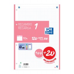 Imagen 1 - ▷ RECAMBIO OXFORD A4 100+20HJ 90G 5X5 ROSA | Taine ▷ RECAMBIO OXFORD A4 100+20HJ 90G 5X5 ROSA | Taine - Imagen 1