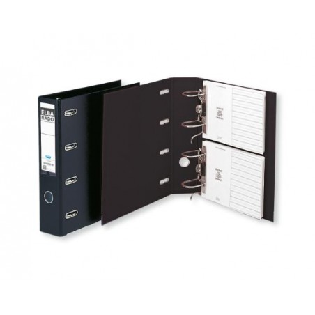 ▷ ARCHIVADOR ELBA DOBLE PALANCA A4 LOMO 75MM NEGRO PVC RADO | Taine - Imagen 1