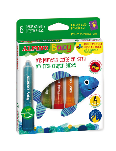 ▷ ESTUCHE 6 CERAS EN BARRA ALPINO BABY | Taine - Imagen 1