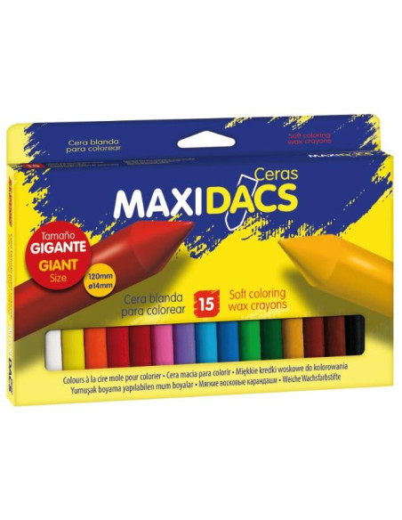 ▷ CERAS ALPINO GRUESAS CJ.15 COLORES SURTIDOS MAXIDACS | Taine - Imagen 1