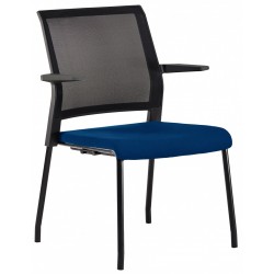 Imagen 1 - ▷ SILLA ROCADA CONFIDENTE ASIENTO TAPIZADO AZUL / RESPALDO MALLA NEGR | Taine ▷ SILLA ROCADA CONFIDENTE ASIENTO TAPIZADO AZUL / RESPALDO MALLA NEGR | Taine - Imagen 1
