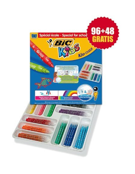 ▷ ROTULADORES BIC KIDS COULEUR SCHOOLPACK 144 UDS. | Taine - Imagen 1
