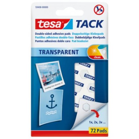 ▷ MASILLA TESATACK 72 PASTILLAS TRANSPARENTE TESA | Taine - Imagen 1