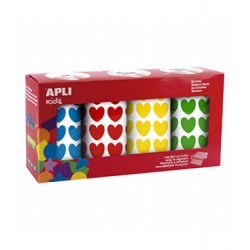▷ ROLLO APLI GOMETS PACK 4 CORAZONES AZ/RO/AM/VE 7080UND | Taine - Imagen 1