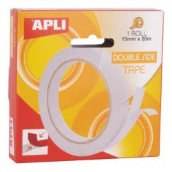 ▷ CINTA APLI ADHESIVA DOBLE CARA 15MM X 20 M APLI 17723 | Taine - Imagen 1