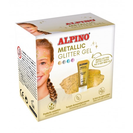 ▷ MAQUILLAJE ALPINO ORO ESTUCHE 6 GLITTER GEL METALICO | Taine - Imagen 1