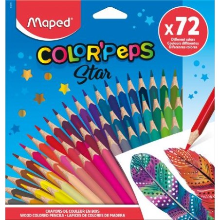 ▷ LAPICEROS COLOR COLOR'PEPS STAR ESTUCHE 72 UDS MAPED | Taine - Imagen 1