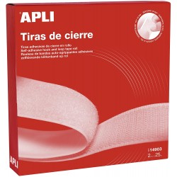 ▷ CINTA ADHESIVA APLI GANCHO BUCLE BLANCA 20 MM X 25 M | Taine - Imagen 1