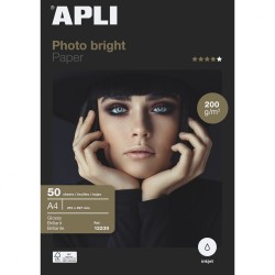 ▷ PAPEL APLI FOTOGRAFICO A4 200GR 50H. PHOTOBRIGHT | Taine - Imagen 1