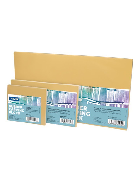 ▷ PLANCHA MILAN GRABADO 9X7,8X0.7 BEIG RUBBER CARVING | Taine - Imagen 1