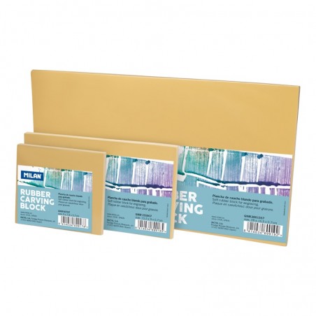 ▷ PLANCHA MILAN GRABADO 15X9X06CM AZUL RUBBER CARVING BLOK | Taine - Imagen 1