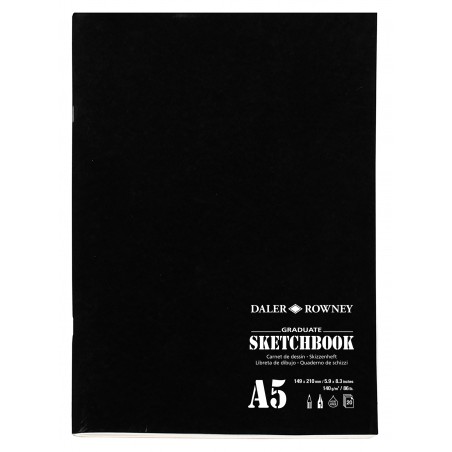 ▷ BLOC A5 140GRS GRAPADO NEGRO GRADUATE | Taine - Imagen 1