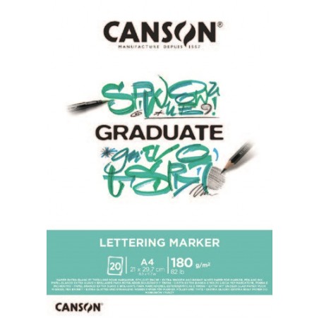 ▷ BLOC DIBUJO CANSON MARKER A4 20H 180G GRADUATE LETTERING | Taine - Imagen 1