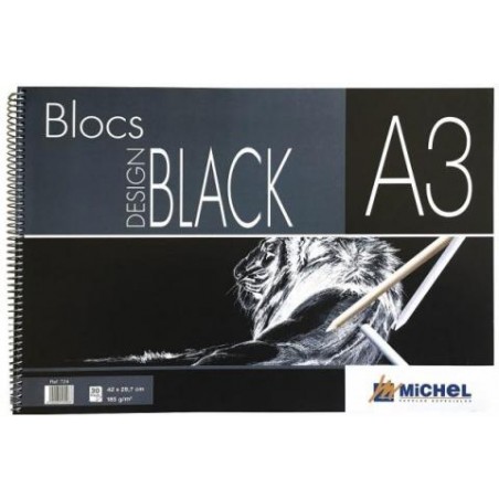 ▷ BLOC DIBUJO LAPIZ MICHEL A4 185GRS DESIGN BLACK | Taine - Imagen 1