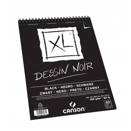▷ BLOC CANSON DIBUJO A4 XL 20HJ 150GR NOIR | Taine - Imagen 1