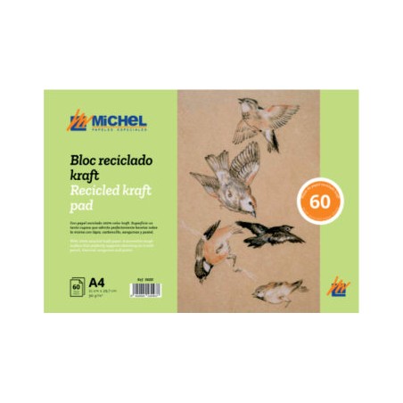 ▷ BLOC DIBUJO MICHEL LAPIZ A4 KRAF 60HJ 90GR RECICLADO 9600 | Taine - Imagen 1