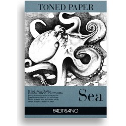 ▷ BLOC DIBUJO FABRIANO TONED SEA 50 HOJAS TAMAÑO A4 120 GR/M2 | Taine - Imagen 1