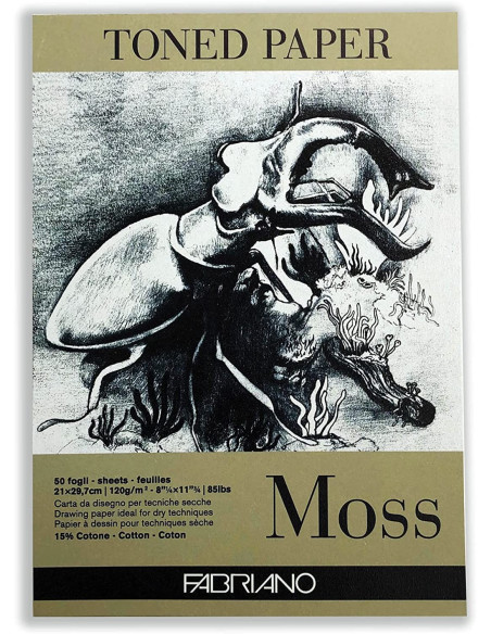 ▷ BLOC DIBUJO FABRIANO TONED MOSS 50 HOJAS TAMAÑO A4 12 | Taine - Imagen 1