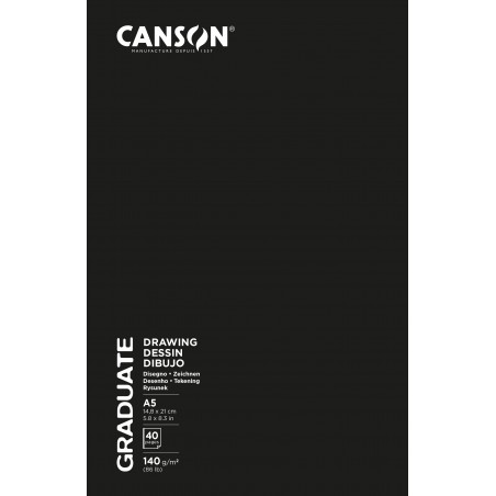 ▷ BLOC GRAPADO CANSON GRADUATE A5 40HJ 140GR | Taine - Imagen 1