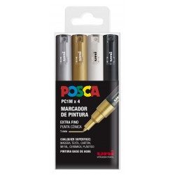 Imagen 1 - ▷ SET 4 ROTULADORES POSCA PC1M/4C GSWB | Taine ▷ SET 4 ROTULADORES POSCA PC1M/4C GSWB | Taine - Imagen 1