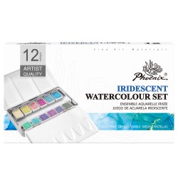 ▷ CAJA ACUARELAS PHOENIX 12UND METAL C/IRIDISCENTE | Taine - Imagen 1