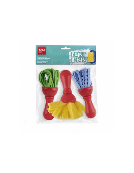 ▷ GOMA EVA 3 UDS PINCELES MAXI Y ESCONJA APLI | Taine - Imagen 1