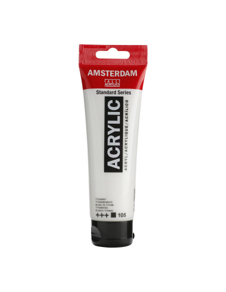 ▷ PINTURA ACRÍLICA AMSTERDAM TUBO 120ML BLANCO TITANIO | Taine - Imagen 1