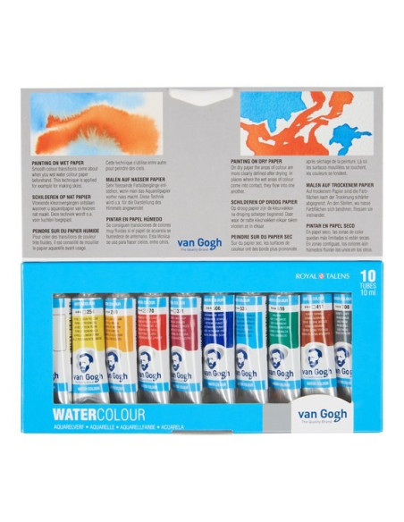▷ SET DE ACUARELAS 10 COLORES TUBO 10ML VANGOGH | Taine - Imagen 1