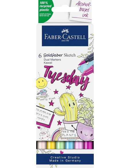 ▷ ROTULADORES GOLDFABER 6 UDS KAWAII SKETCH | Taine - Imagen 1
