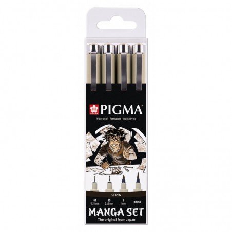 ▷ SET 4 ROTULADORES PIGMA MICRON SEPIA | Taine - Imagen 1
