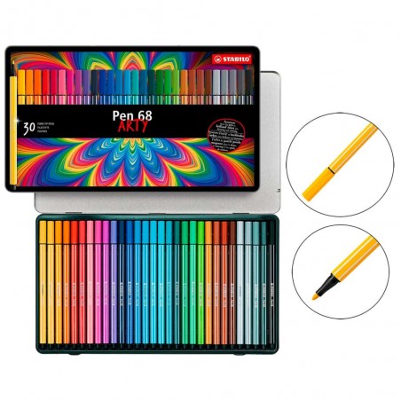 ▷ CAJA METAL 30 ROTU. STABILO ARTY PEN 68 | Taine - Imagen 1