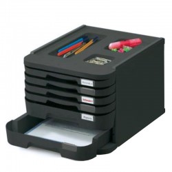 Imagen 1 - ▷ MODULO FAIBO 6 CAJONES NEGRO 28,5×37,5×23 cm. APILABLE | Taine ▷ MODULO FAIBO 6 CAJONES NEGRO 28,5×37,5×23 cm. APILABLE | Taine - Imagen 1