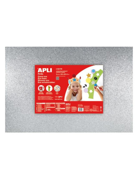 ▷ GOMA EVA APLI 3UDS PURPURINA PLATA 40X60 | Taine - Imagen 1