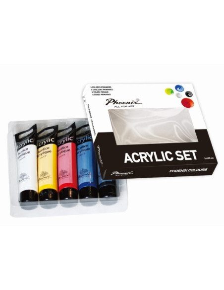 ▷ CAJA ACRILICO SET 5X100ML PHOENIX | Taine - Imagen 1
