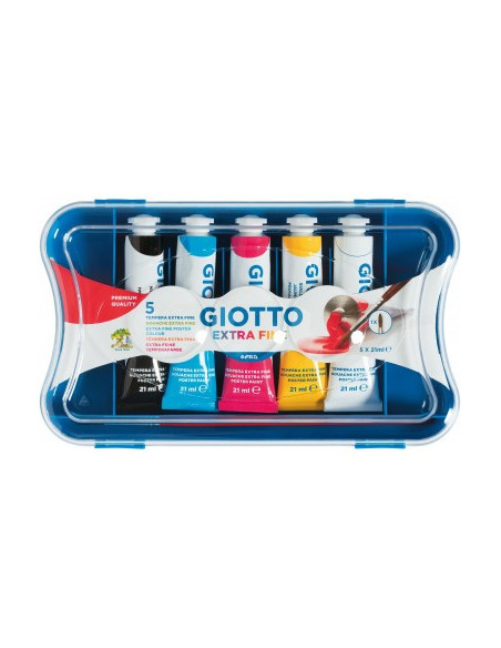 ▷ *CAJA 5 TEMPERA TUBO 21ML GIOTTO EXTRAFIN | Taine - Imagen 1