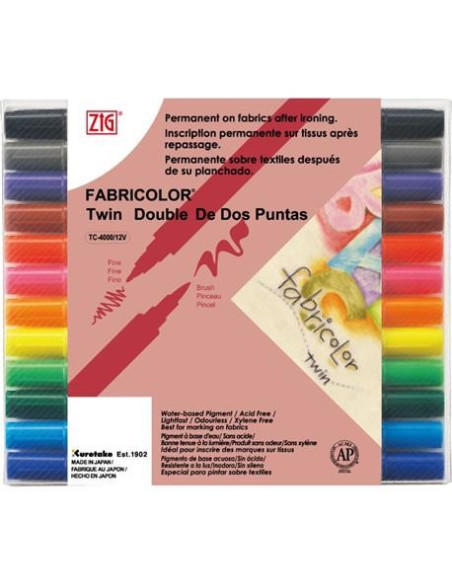 ▷ ROTULADORES FACTIS 12 UDS PARA TELA DOBLE PUNTA T | Taine - Imagen 1