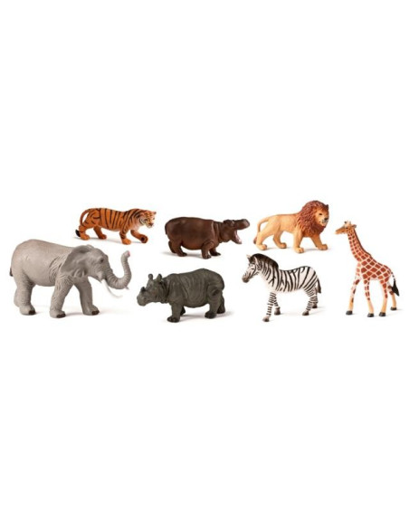▷ ANIMALES SELVA PLASTICO 7 FIGURAS BOTE MINILAND | Taine - Imagen 1