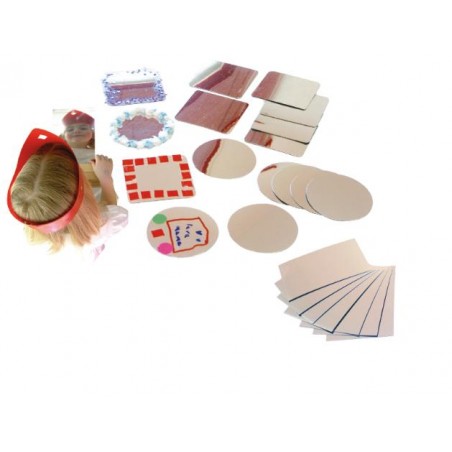 ▷ ESPEJOS HENBEA FLEXIBLES CARA CÍRCULOS Y CUADRADOS 9,5 X 9,5 CM 16 US 257 | Taine - Imagen 1